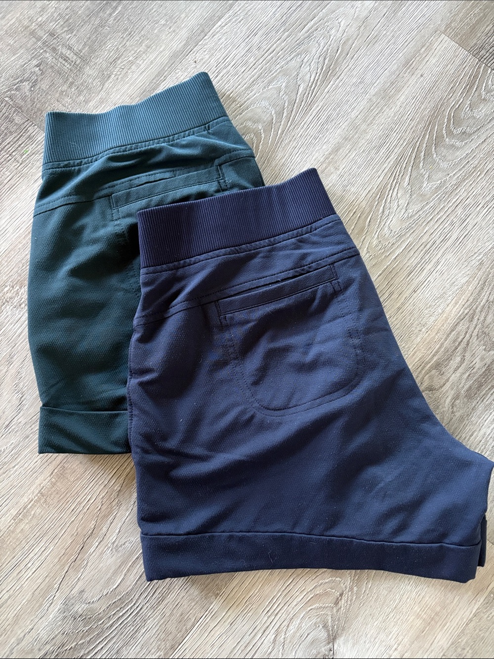 Athleta Midtown Shorts in Navy and Teal